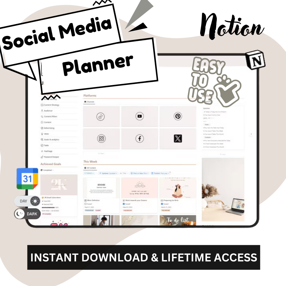 Social Media Content Planner Notion_ EzyD