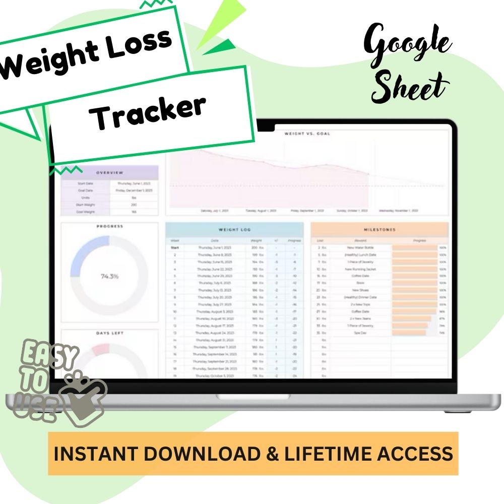 Weight Loss Tracker Google Sheets_ EzyD