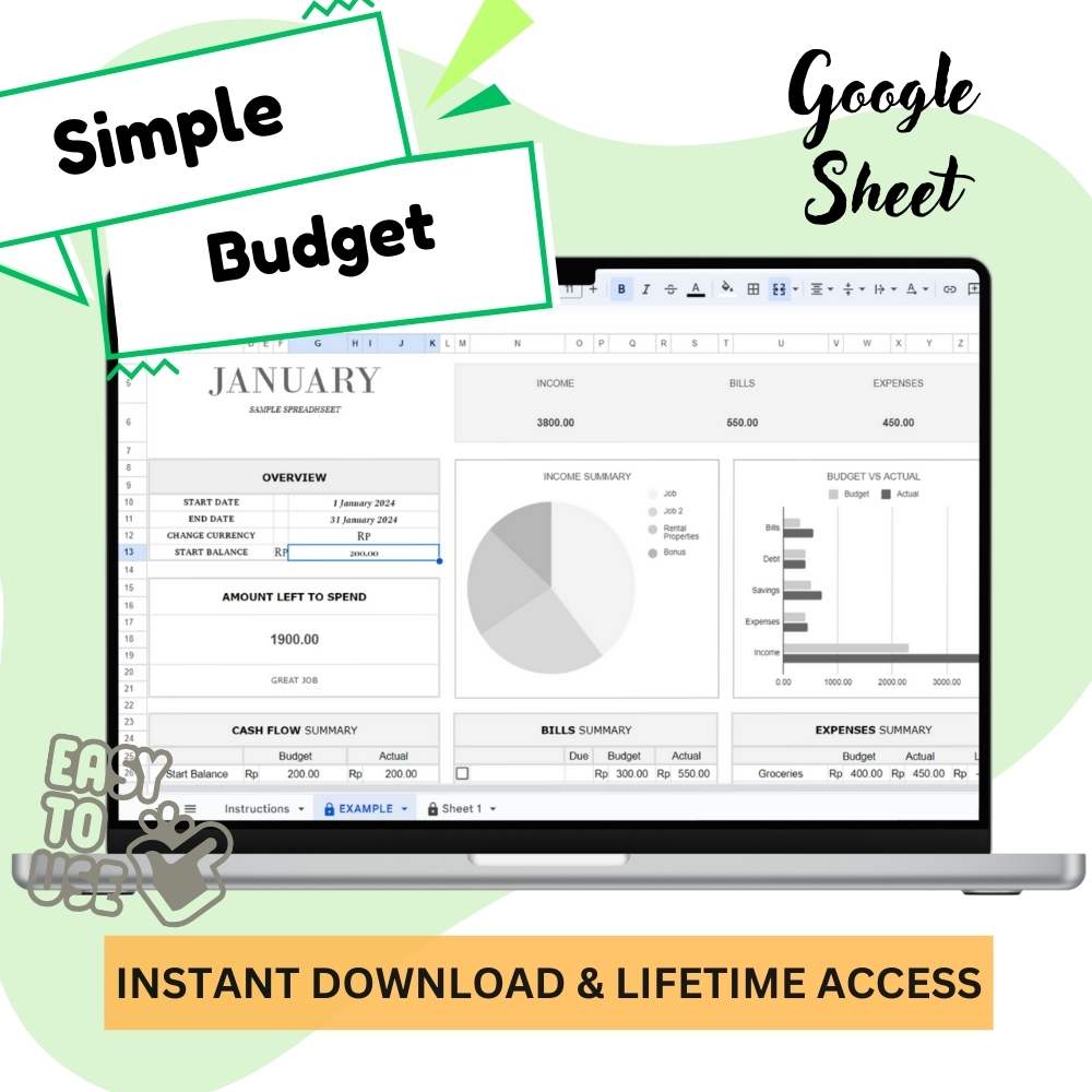 Simple Budget Google Sheets_ EzyD