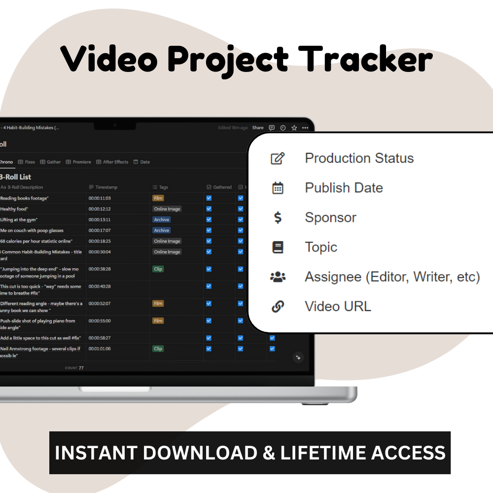 Video Project Tracker Notion_ EzyD