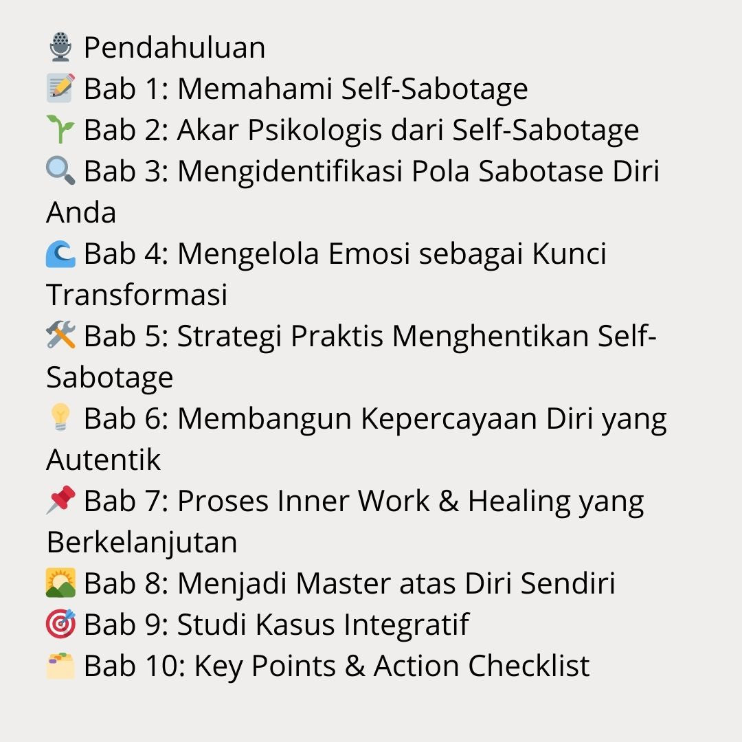 Stop Sabotase Diri. Bangun Konsistensi dan Kendali dari Dalam