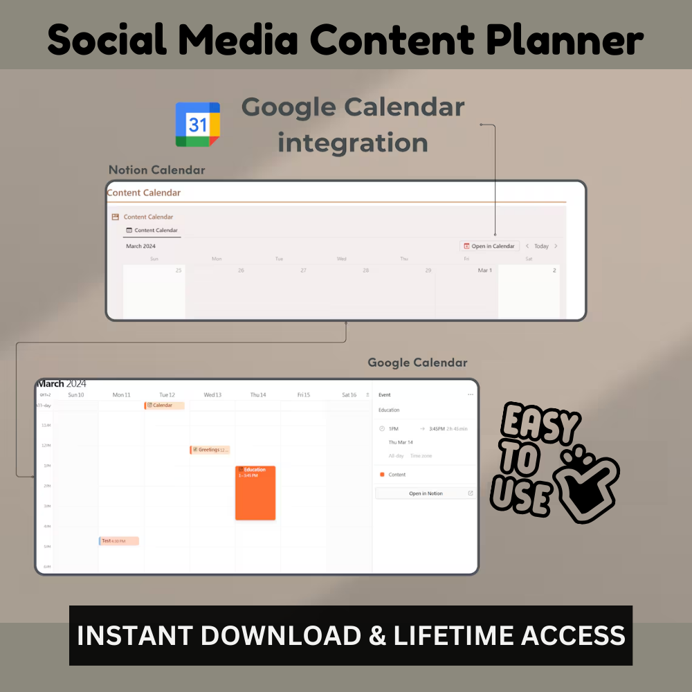 Social Media Content Planner Notion_ EzyD