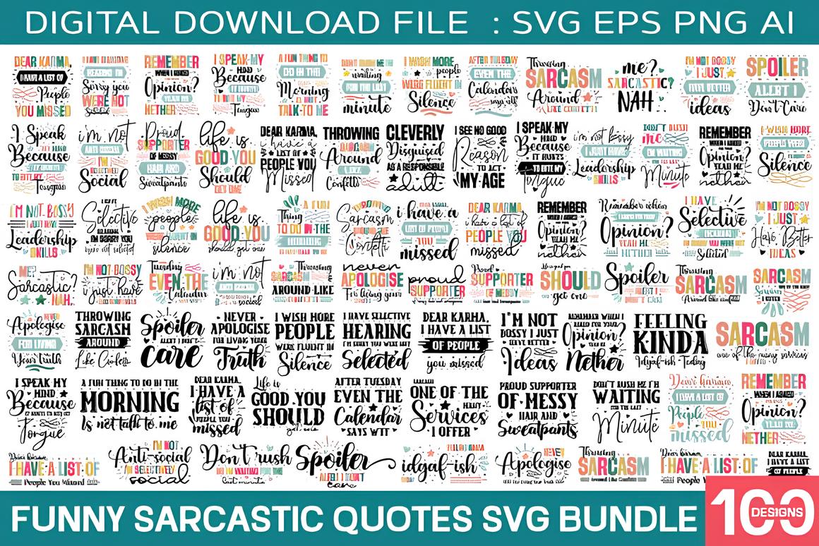 Funny Sarcastic Quotes Svg Bundle_ EzyD