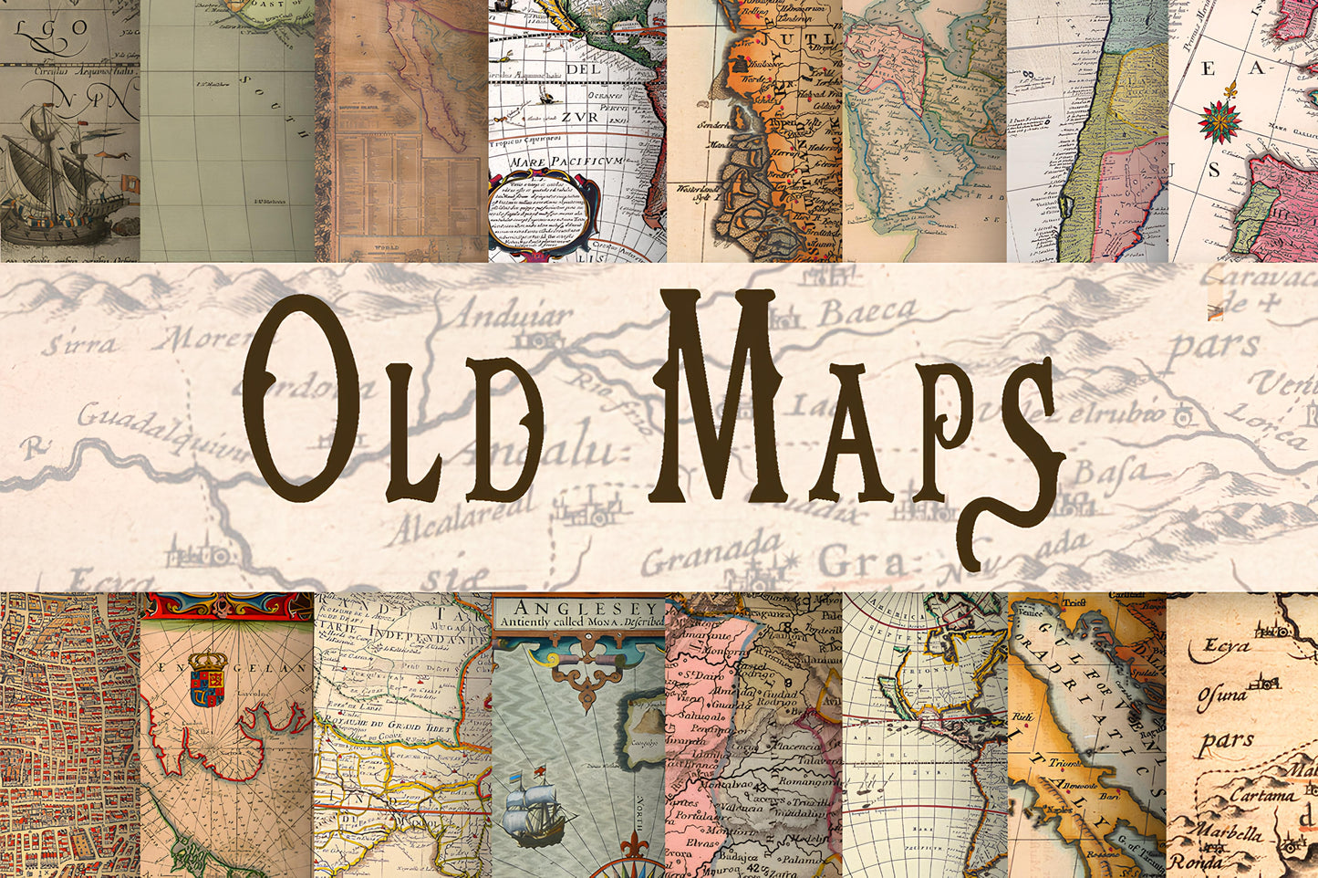 Old Maps Digital Paper_ EzyD