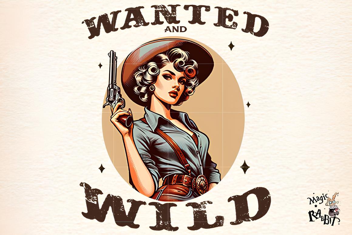Retro Western Cowgirl PNG Bundle_ EzyD