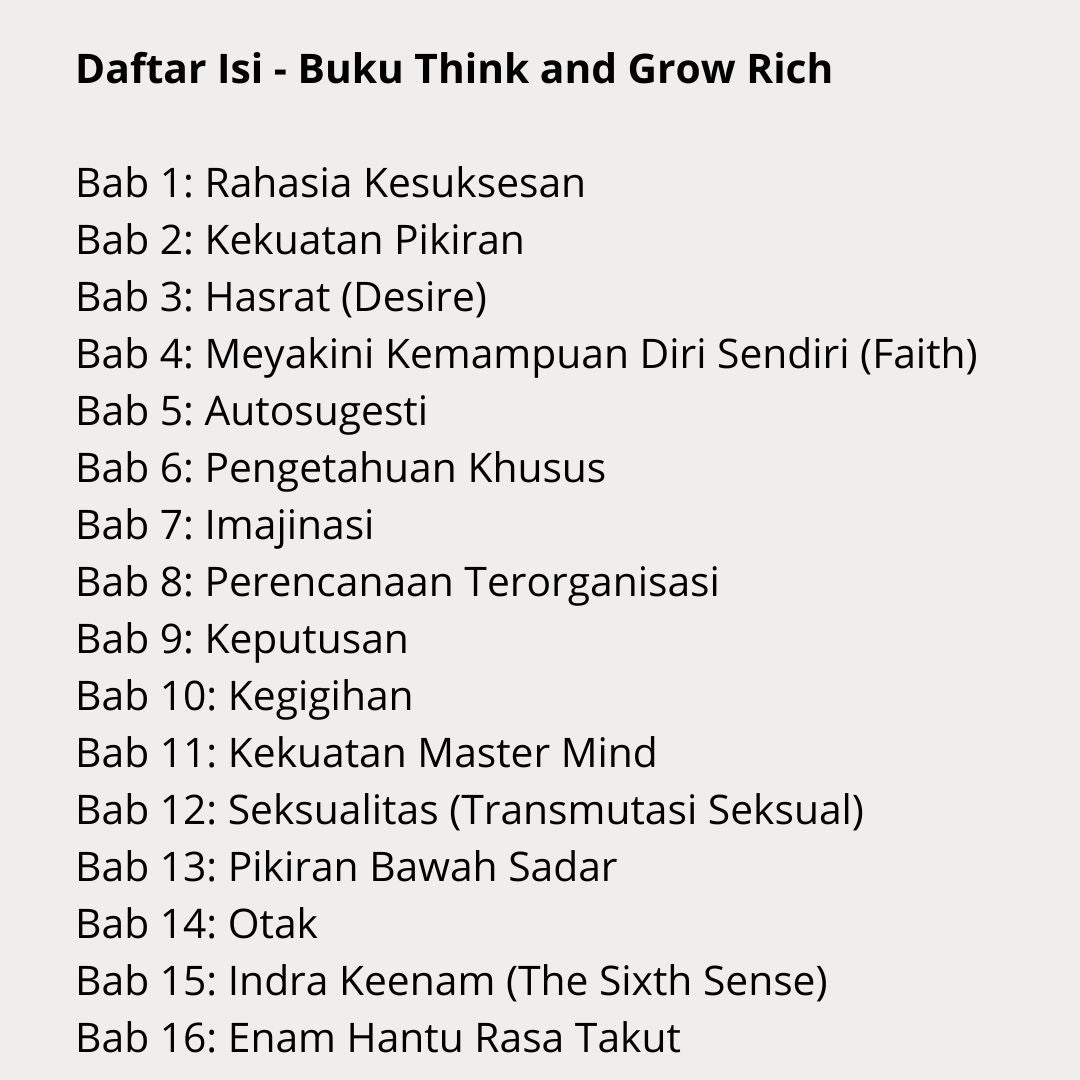 Think and Grow Rich – Audiobook Ringkasan Bahasa Indonesia