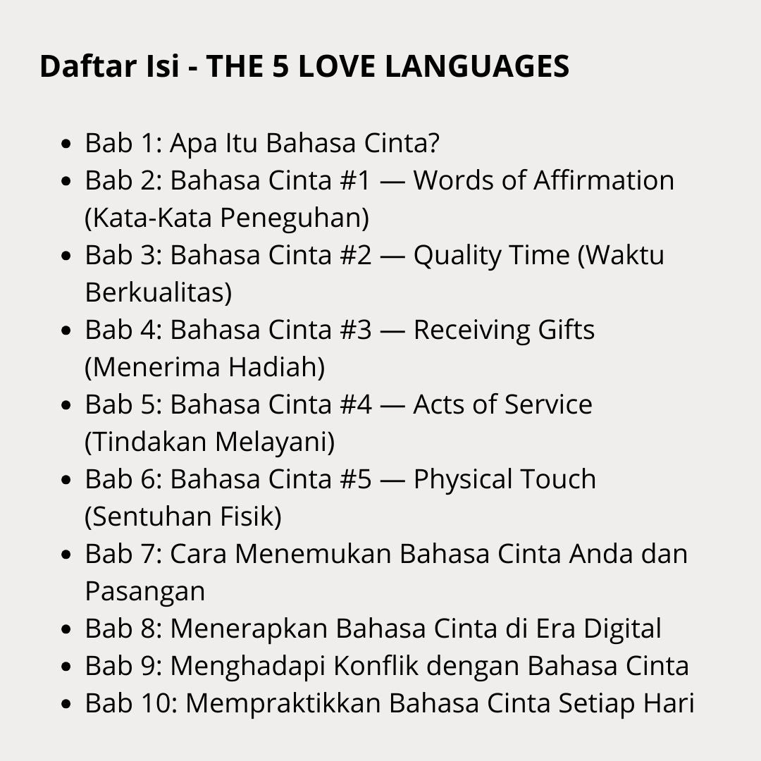 THE 5 LOVE LANGUAGES: THE SECRET TO LOVE THAT LASTS – Audiobook Ringkasan + Penerapan Nyata
