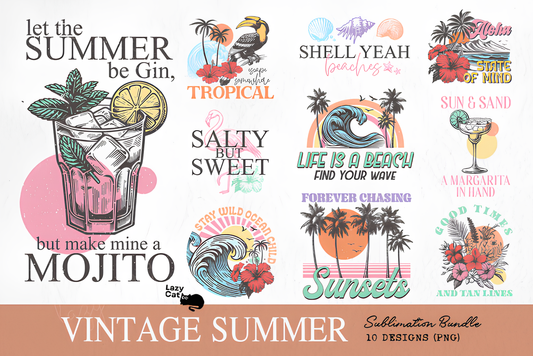  Vintage Summer Beach Party Bundle_ EzyD
